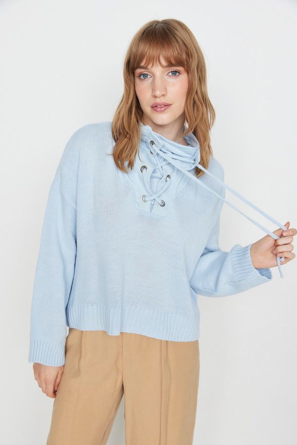 Trendyol Trendyol Blue Knitted Garnish Knitwear Sweater