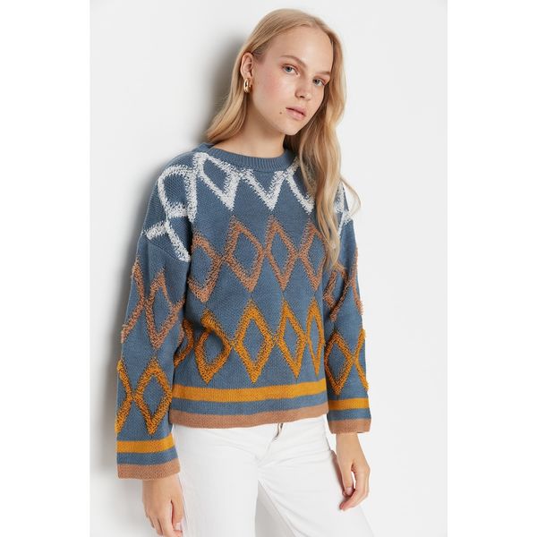 Trendyol Trendyol Blue Openwork Knitwear Sweater