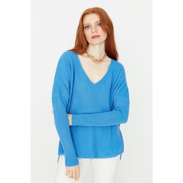 Trendyol Trendyol Blue Oversize Knitwear Sweater