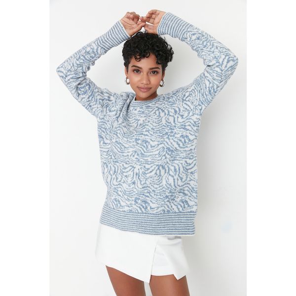 Trendyol Trendyol Blue Patterned Knitwear Sweater