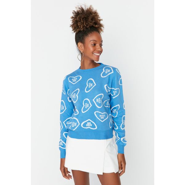 Trendyol Trendyol Blue Patterned Knitwear Sweater