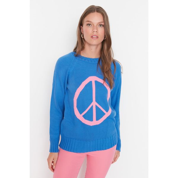 Trendyol Trendyol Blue Patterned Knitwear Sweater