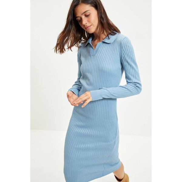 Trendyol Trendyol Blue Polo Neck Sweater Dress