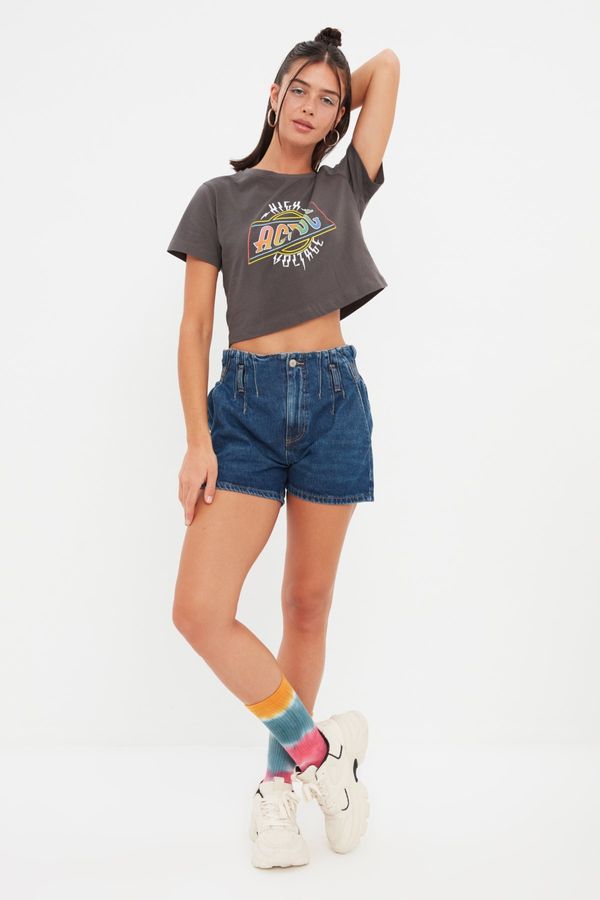 Trendyol Trendyol Blue Waist Detailed Denim Shorts