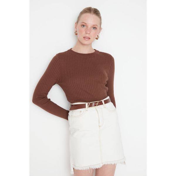 Trendyol Trendyol Brown 100% Cotton Knitwear Sweater