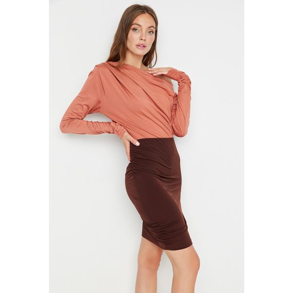 Trendyol Trendyol Brown Bodycon Knitted Skirt