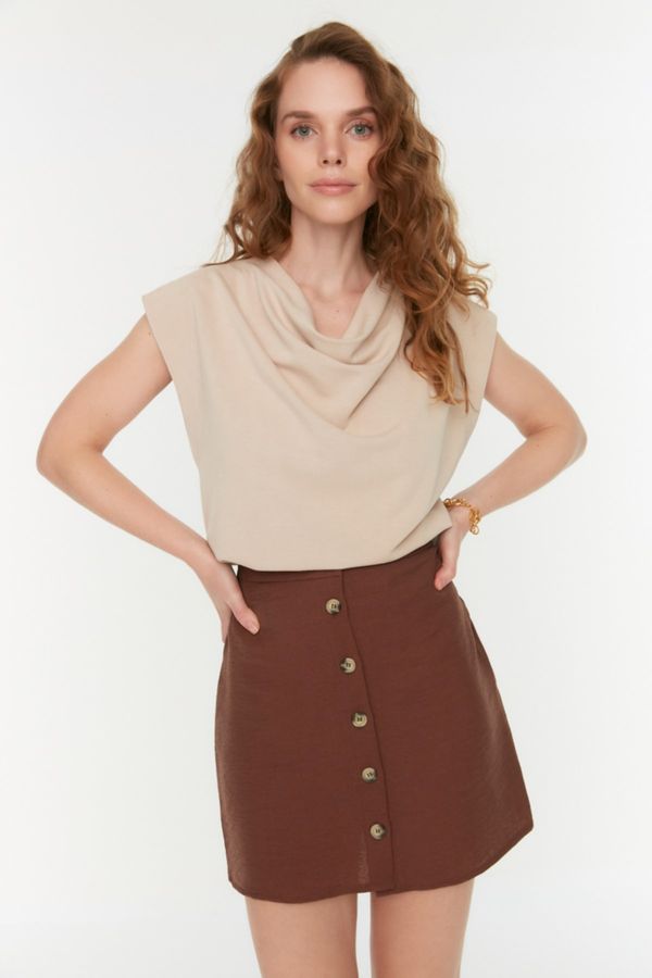 Trendyol Trendyol Brown Buttoned Skirt