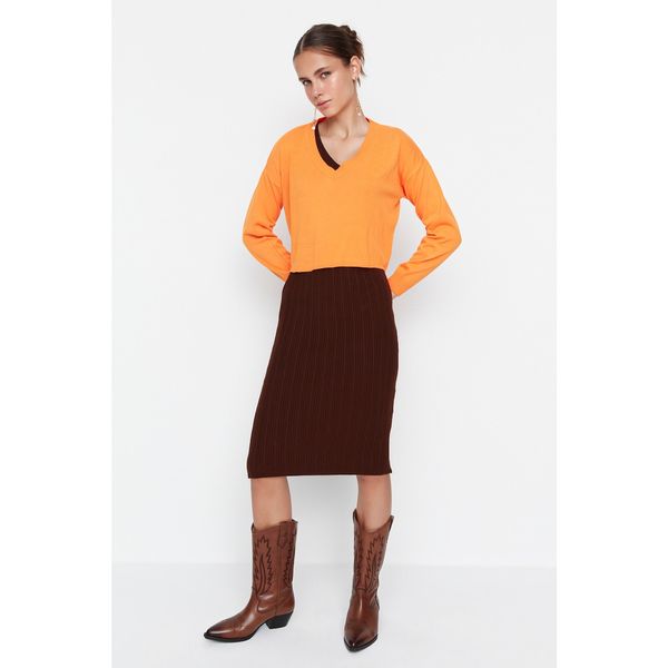 Trendyol Trendyol Brown Dress-Sweater Knitwear Dress