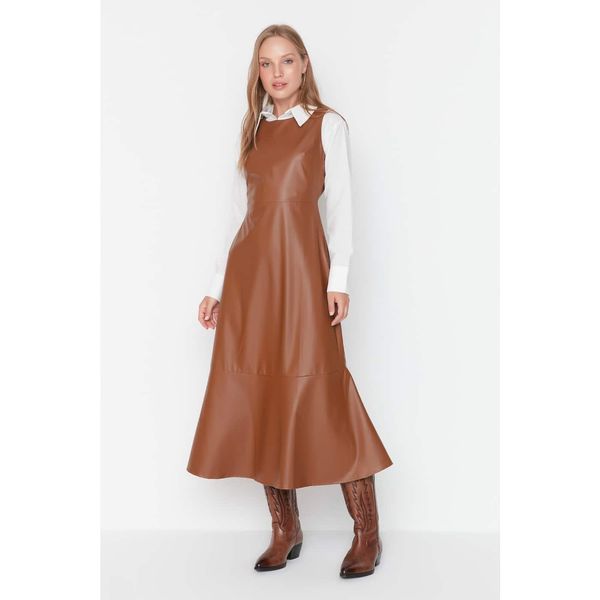 Trendyol Trendyol Brown Faux Leather Dress
