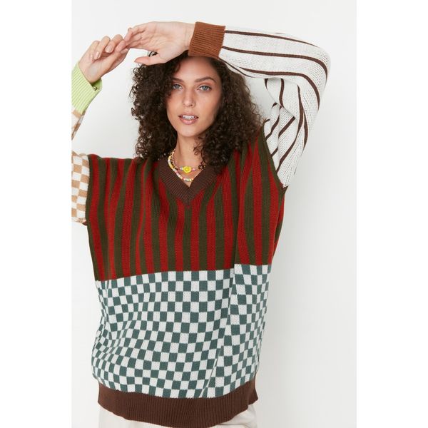 Trendyol Trendyol Brown Jacquard Knitwear Sweater