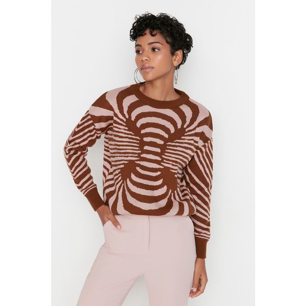 Trendyol Trendyol Brown Jacquard Knitwear Sweater