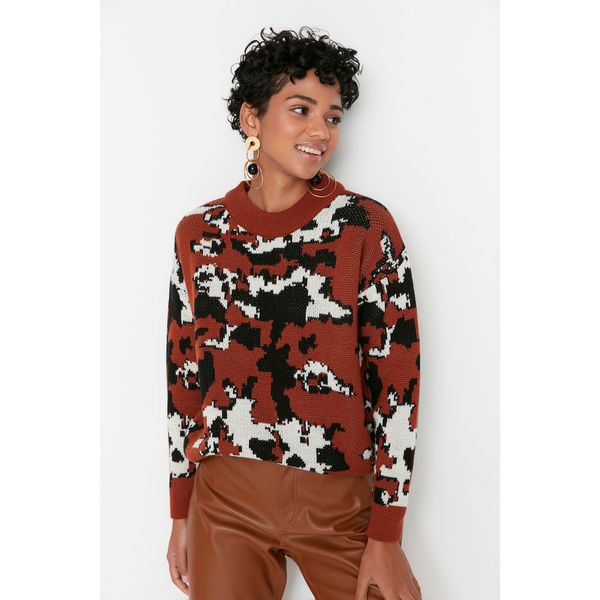 Trendyol Trendyol Brown Jacquard Knitwear Sweater