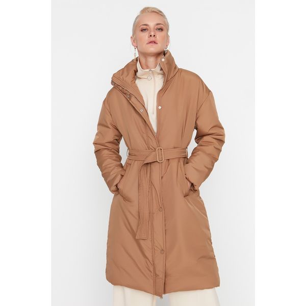 Trendyol Trendyol Brown Oversize Arched Quilted Down Jacket