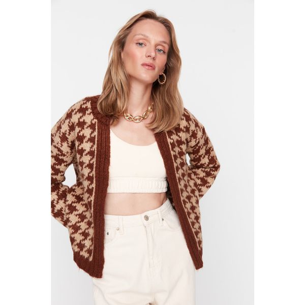 Trendyol Trendyol Brown Patterned Knitwear Cardigan