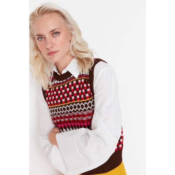 Trendyol Trendyol Brown Patterned Knitwear Sweater