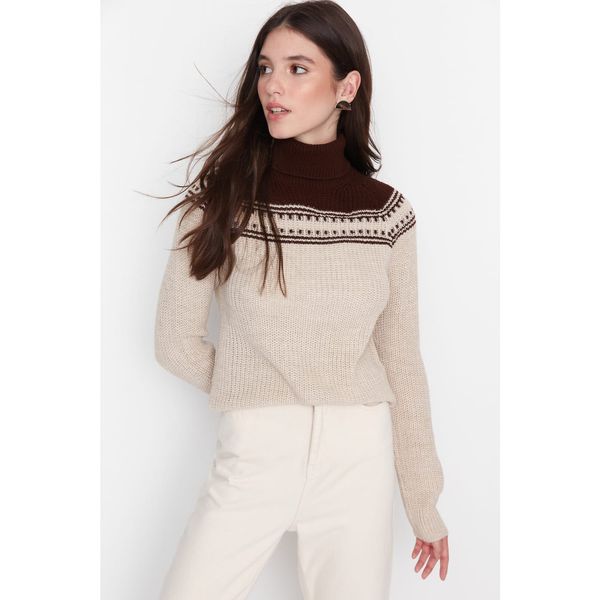 Trendyol Trendyol Brown Patterned Knitwear Sweater