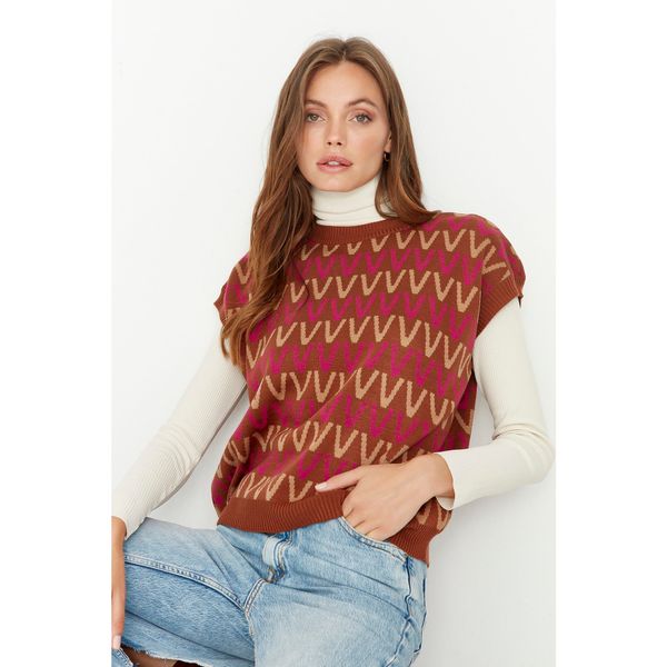 Trendyol Trendyol Brown Patterned Knitwear Sweater