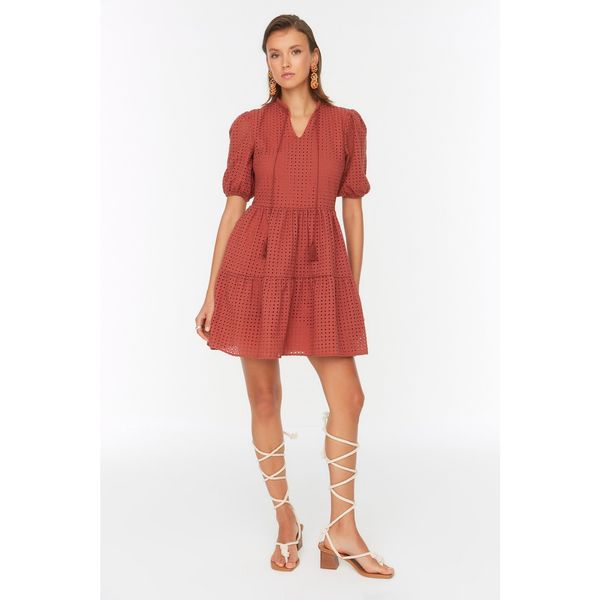 Trendyol Trendyol Brown Pleated Dress