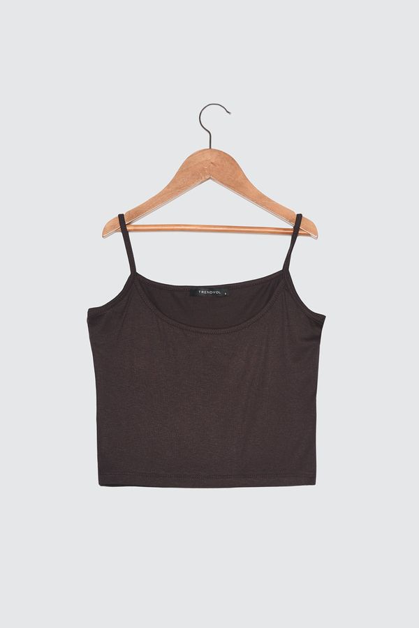 Trendyol Trendyol Brown Strap Crop Knitted Athlete