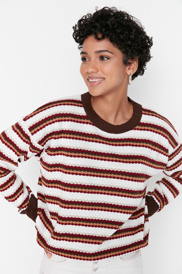 Trendyol Trendyol Brown Striped Knitwear Sweater