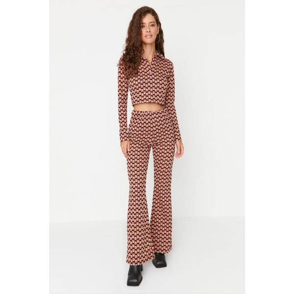 Trendyol Trendyol Burgundy Flare Knitted Trousers