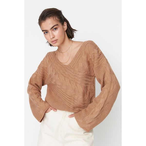 Trendyol Trendyol Camel Collar Detailed Knitwear Sweater