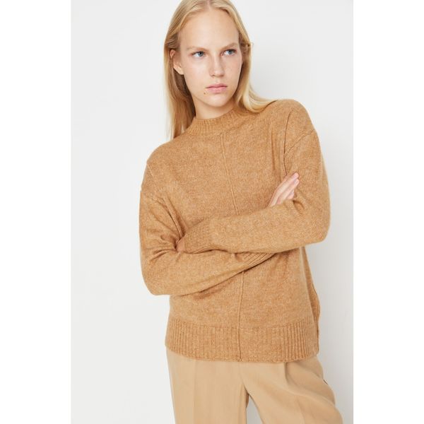 Trendyol Trendyol Camel Crew Neck Knitwear Sweater