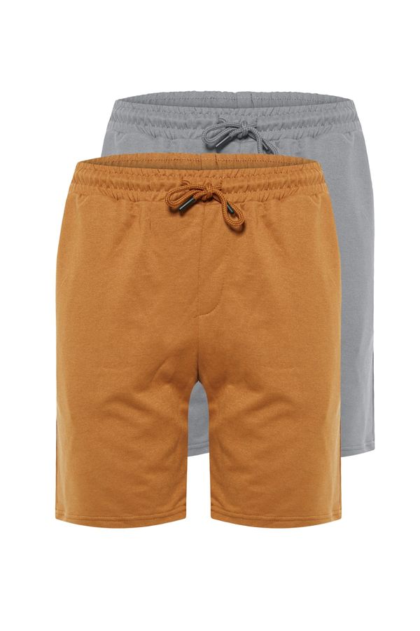 Trendyol Trendyol Camel-Grey Men's 2-Pack Shorts & Bermuda