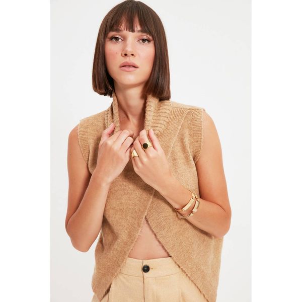 Trendyol Trendyol Camel Turtleneck Dzianina Sweter