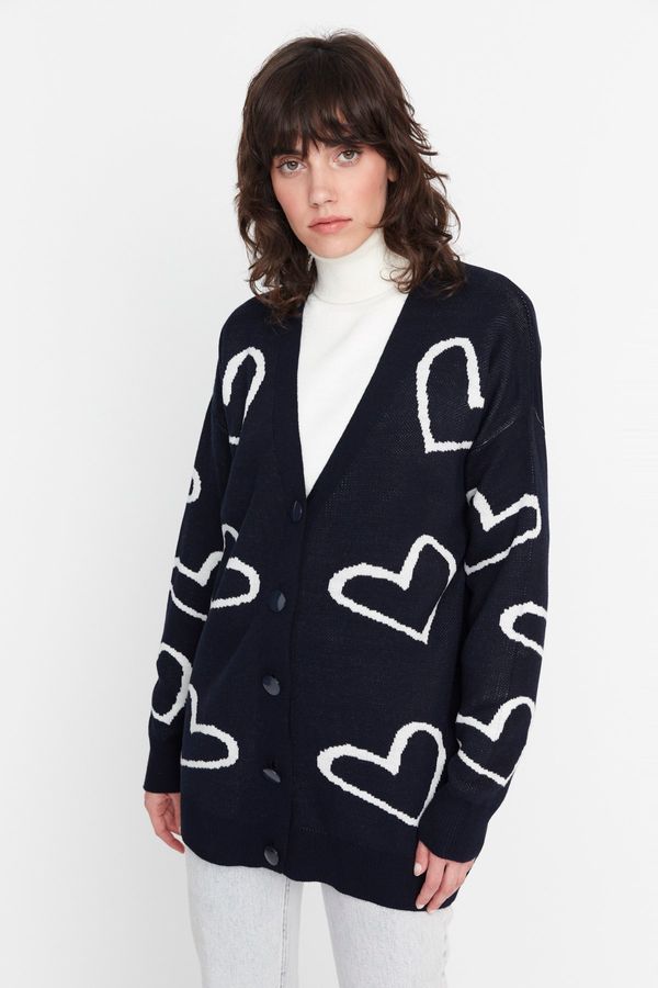 Trendyol Trendyol Cardigan - Navy blue - Relaxed