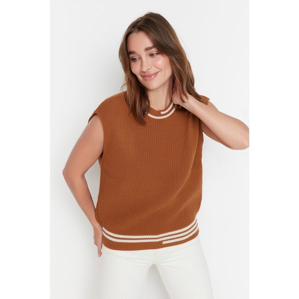 Trendyol Trendyol Cinnamon Color Block Knitwear Sweater