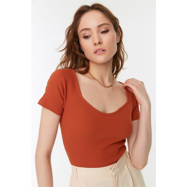 Trendyol Trendyol Cinnamon Fitted Knitted Blouse