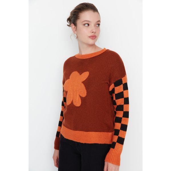 Trendyol Trendyol Cinnamon Jacquard Knitwear Sweater