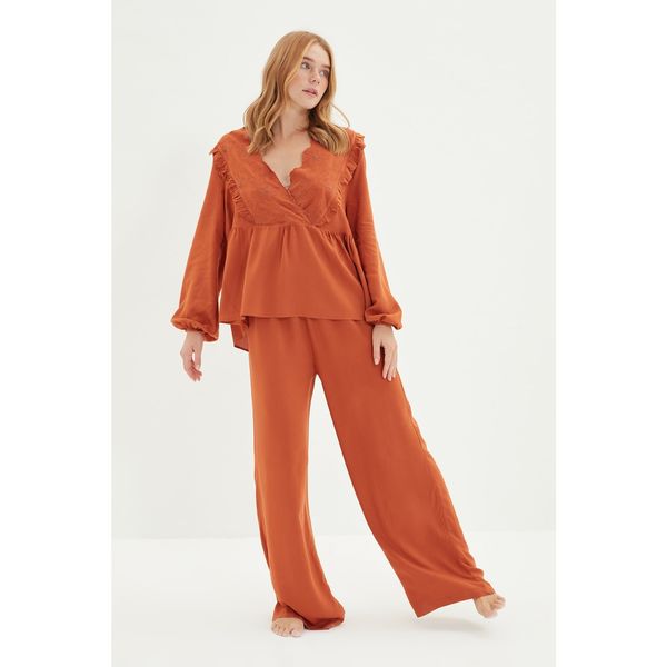 Trendyol Trendyol Cinnamon Woven Pajamas Set