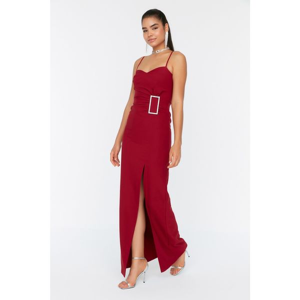 Trendyol Trendyol Claret Red Accessory Detailed Evening Dress & Graduation Dress