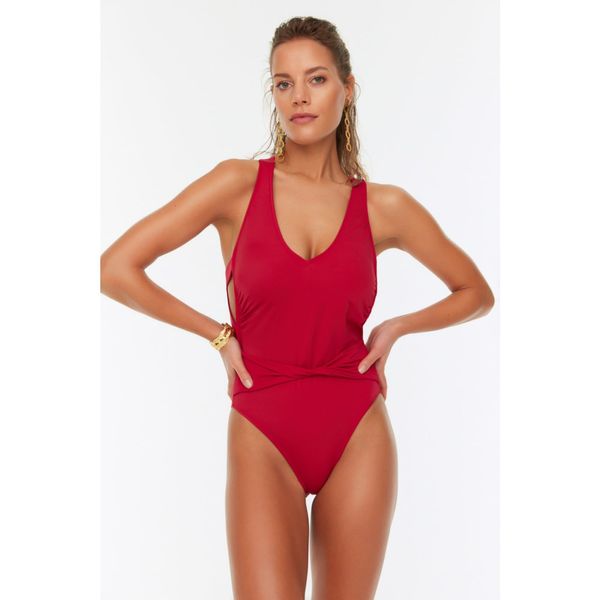 Trendyol Trendyol Claret Red Back Detailed Swimsuit