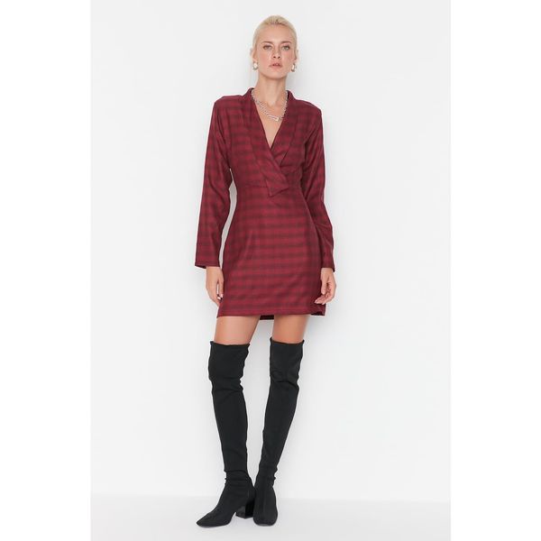 Trendyol Trendyol Claret Red Collar Detailed Dress