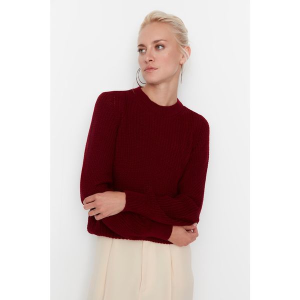 Trendyol Trendyol Claret Red Collar Knitwear Sweater