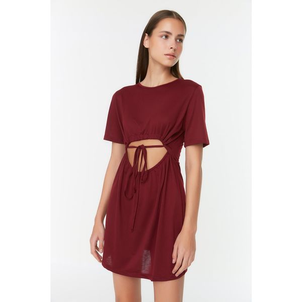 Trendyol Trendyol Claret Red Cut-Out Detailed Knitted Dress