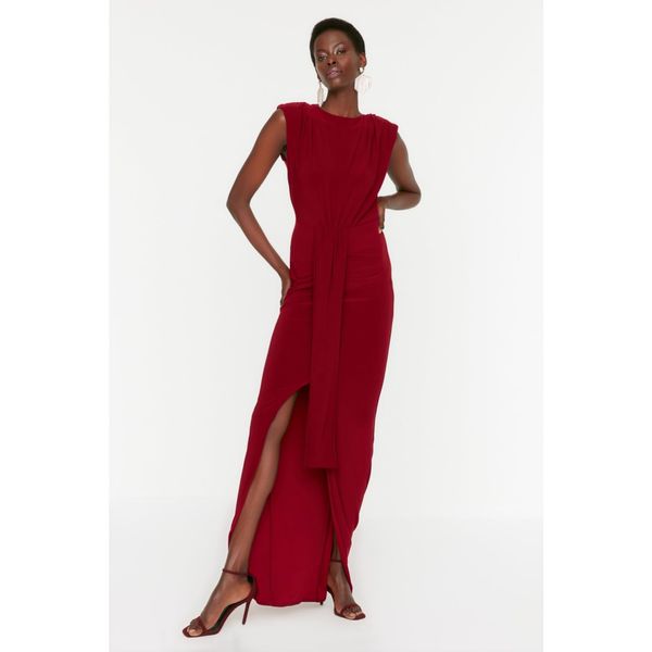 Trendyol Trendyol Claret Red Drape Detailed Evening Dress & Graduation Dress