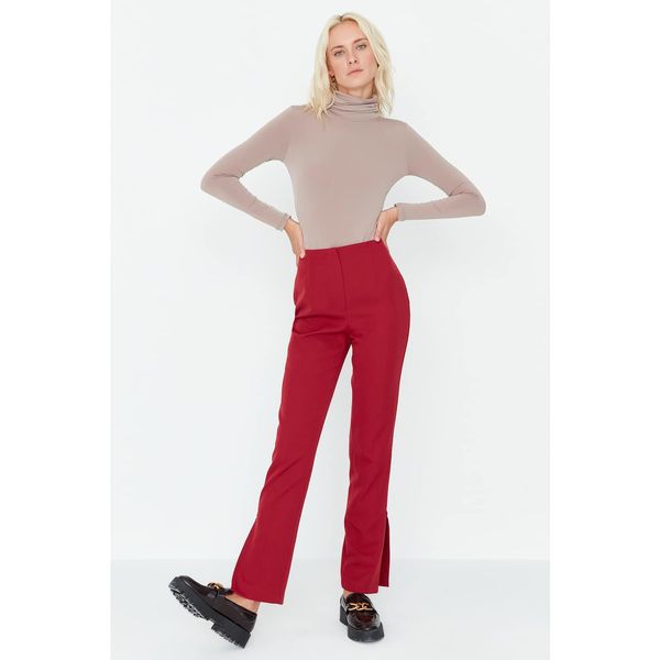 Trendyol Trendyol Claret Red High Waist Cigarette Trousers