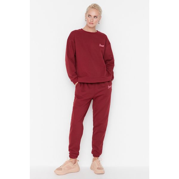 Trendyol Trendyol Claret Red Loose Jogger Raised Knitted Sweatpants