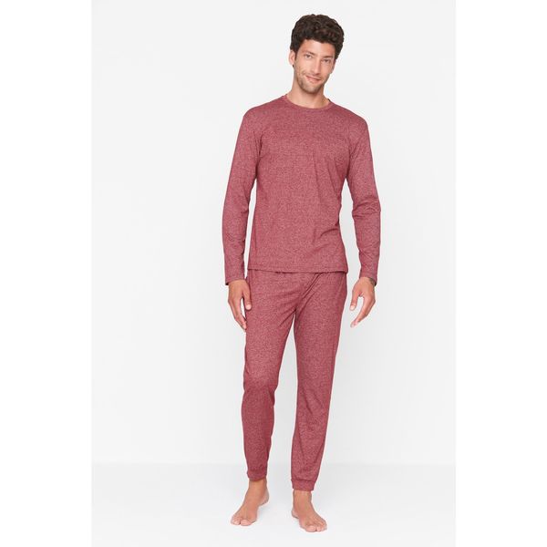 Trendyol Trendyol Claret Red Men Regular Fit Knitted Pajamas Set