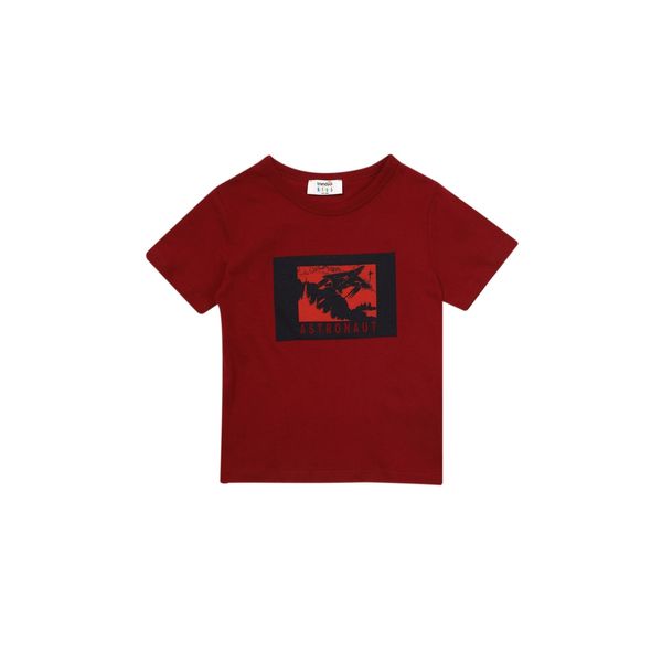 Trendyol Trendyol Claret Red Printed Boy Knitted T-Shirt