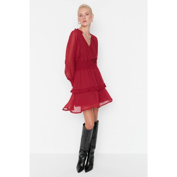 Trendyol Trendyol Claret Red Ruffle Detailed Dress