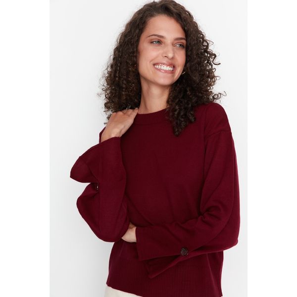 Trendyol Trendyol Claret Red Sleeve Detailed Knitwear Sweater