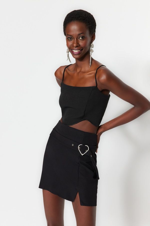 Trendyol Trendyol Crop Top - Black - Plain