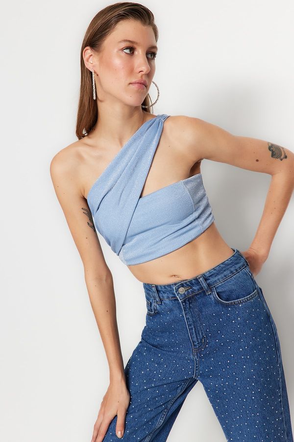 Trendyol Trendyol Crop Top - Blue - Plain