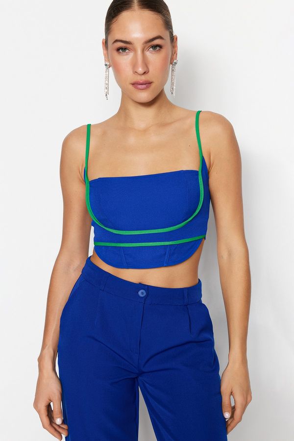 Trendyol Trendyol Crop Top - Blue - Plain