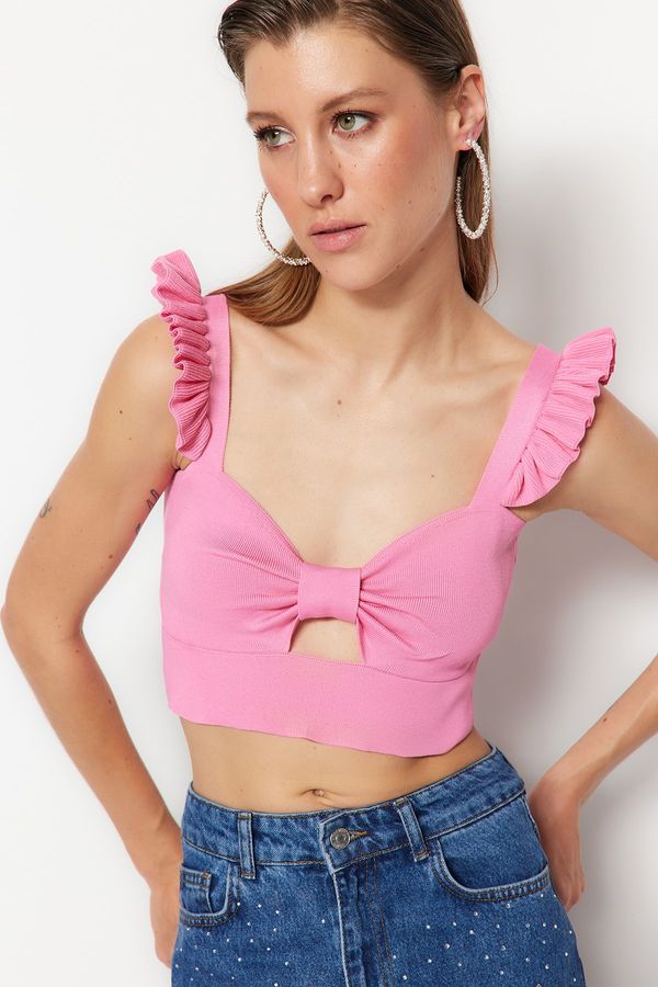 Trendyol Trendyol Crop Top - Pink - Plain